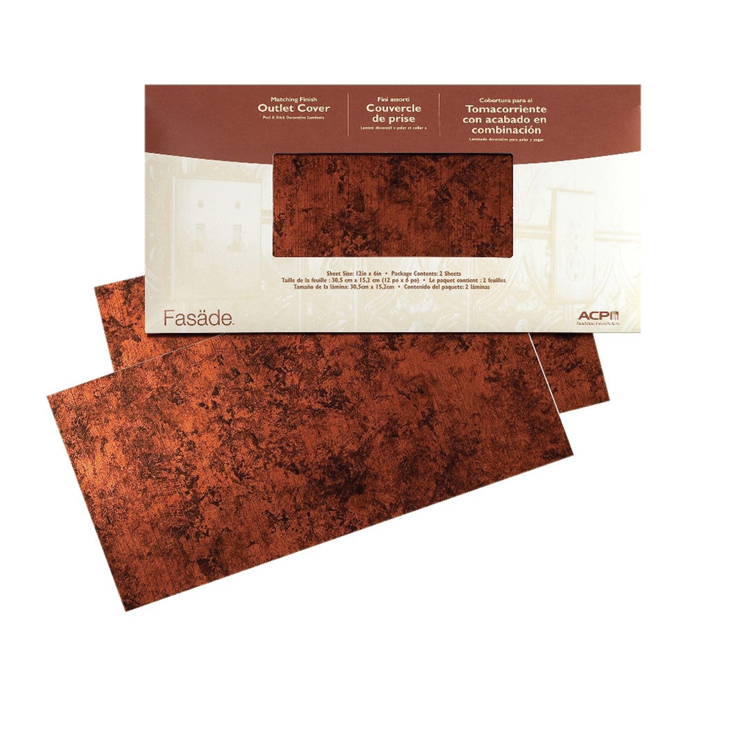 Peel & Stick Outlet Cover, Pack of 2 Sheets, Copper