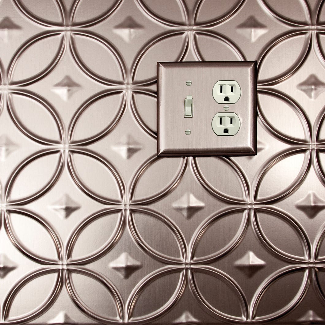Peel & Stick Outlet Cover, Pack of 2 Sheets, Brushed Nickel