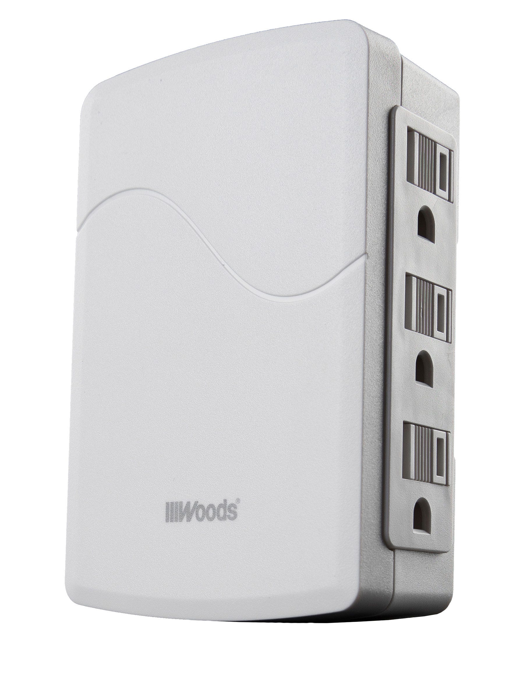 Outlet lateral space saver with phone cradle