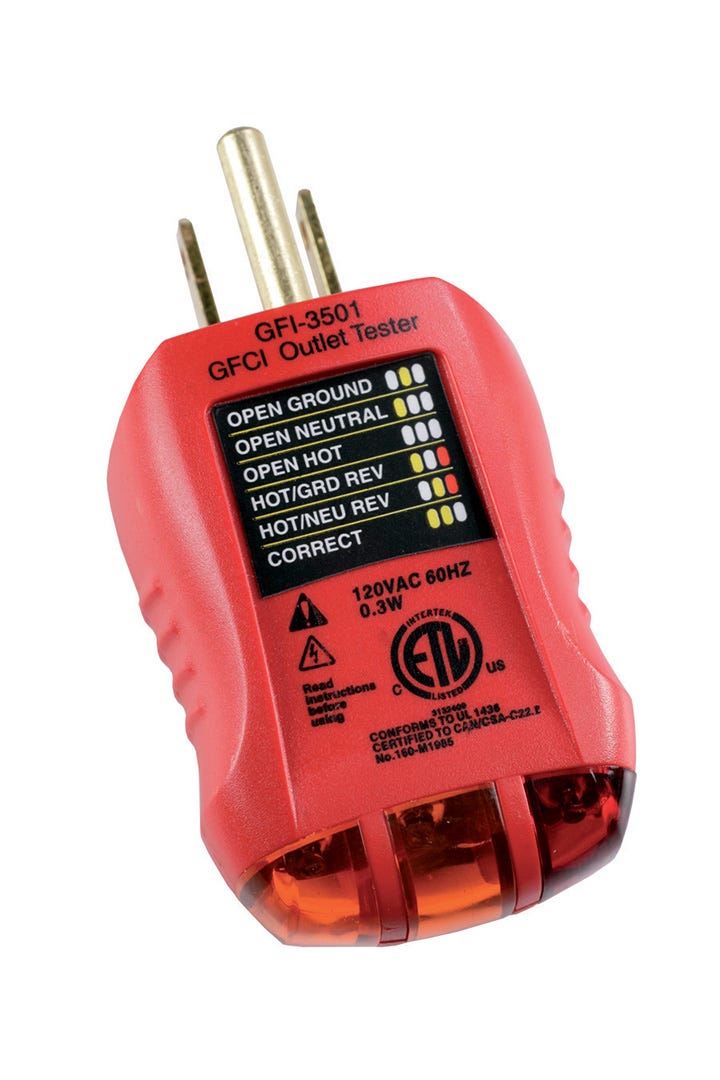 Outlet tester ground fault receptacle tester / circuit analyzer