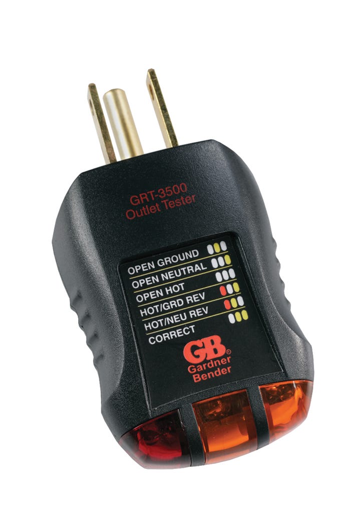 Outlet Tester-in.dicates 5 Wiring Errors