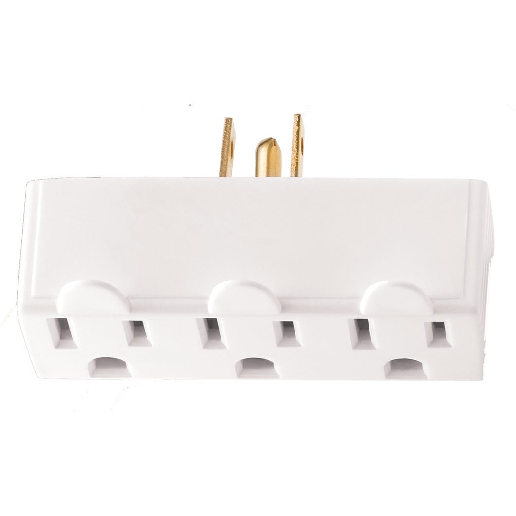 Outlet Wall Tap/Adapter 3 Outlets, Heavy Duty