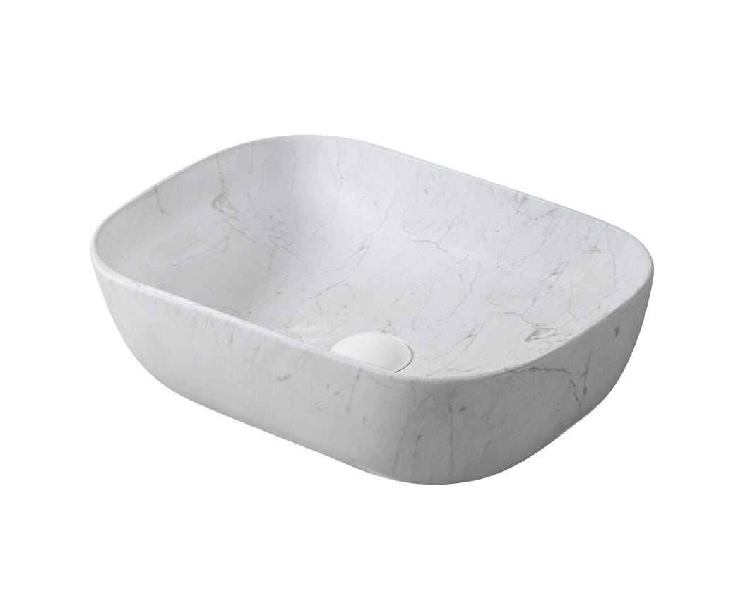 RANCO Oval Porcelain Sink, 19 in. x 15 in., marble white