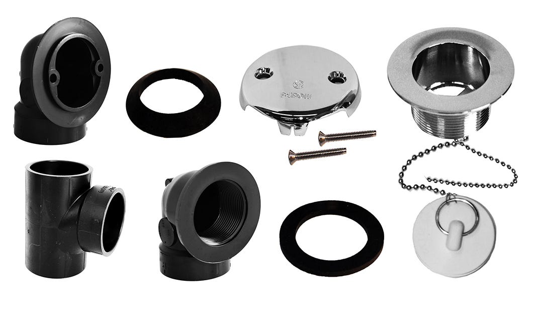 Overflow/Drain Pipe Kit ABS/Dwv with Plug & Chain for Bath