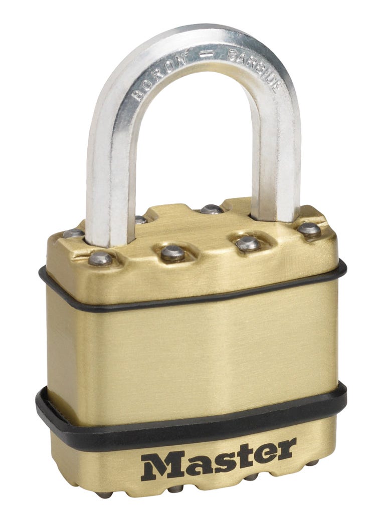 PadLock Laminated Steel with Key, Octogonale Shackle