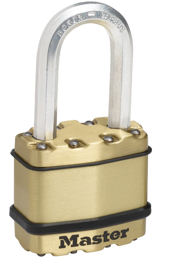 PadLock Laminated Steel with Key, Octogonale Shackle
