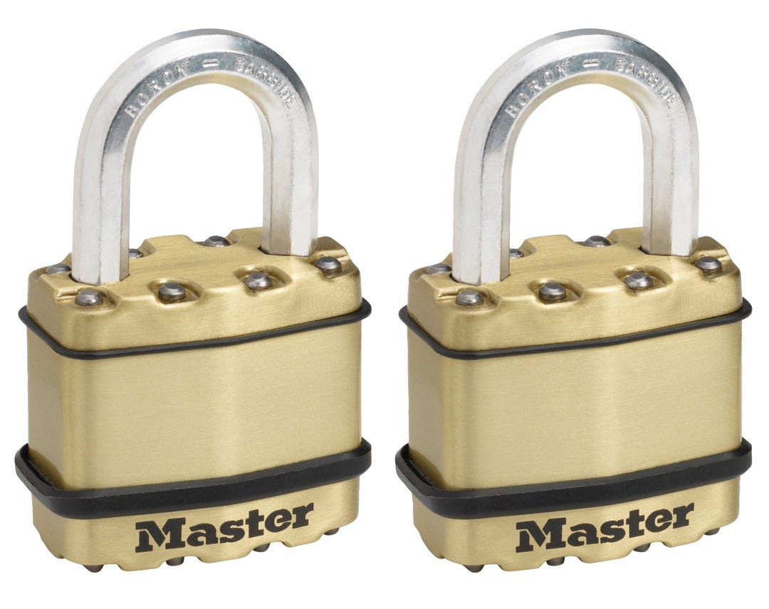 PadLock Laminated Steel with Key, Octogonale Shackle