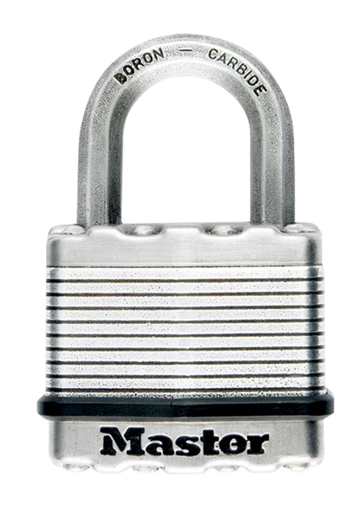 PadLock Laminated Steel with Key, Octogonale Shackle