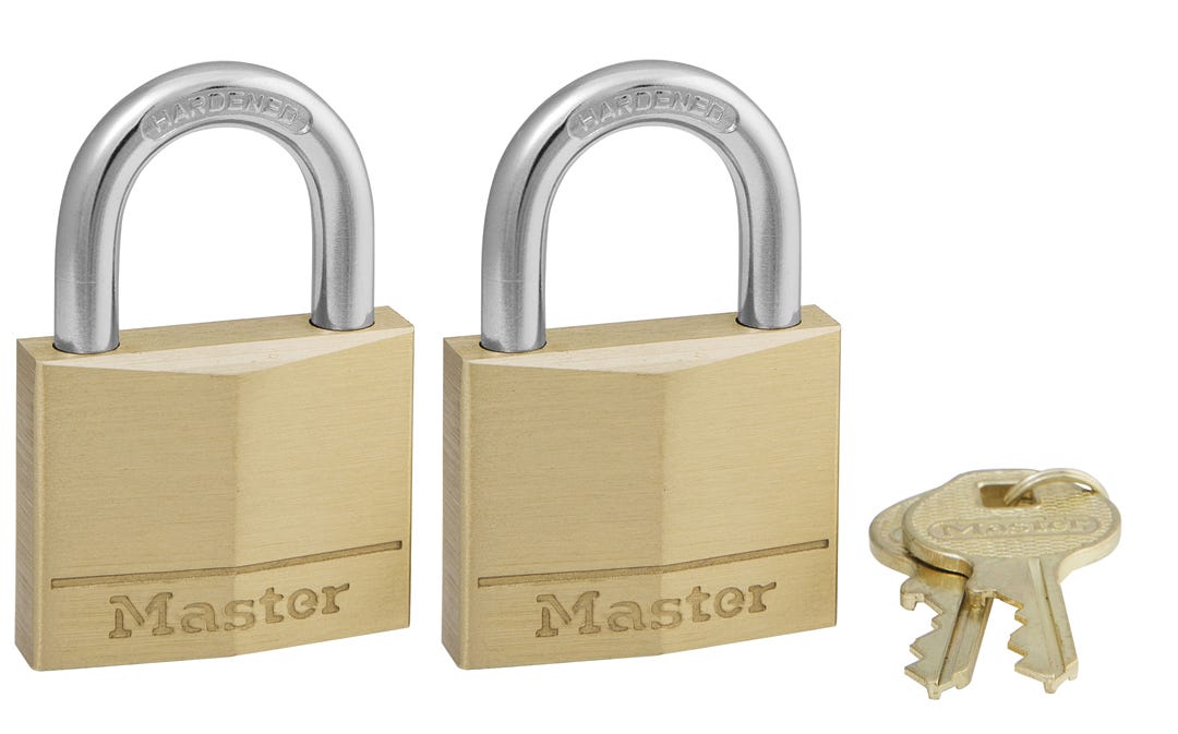 PadLock Solid Brass Body with Key, Hardened Shackle