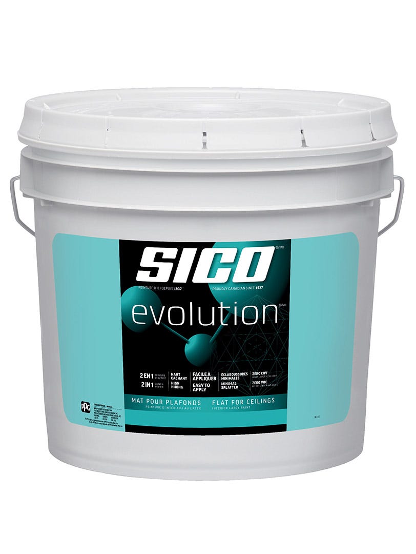 EVOLUTION Latex Paint&Primer for Ceiling, Interior, Matte White, 7.57 L