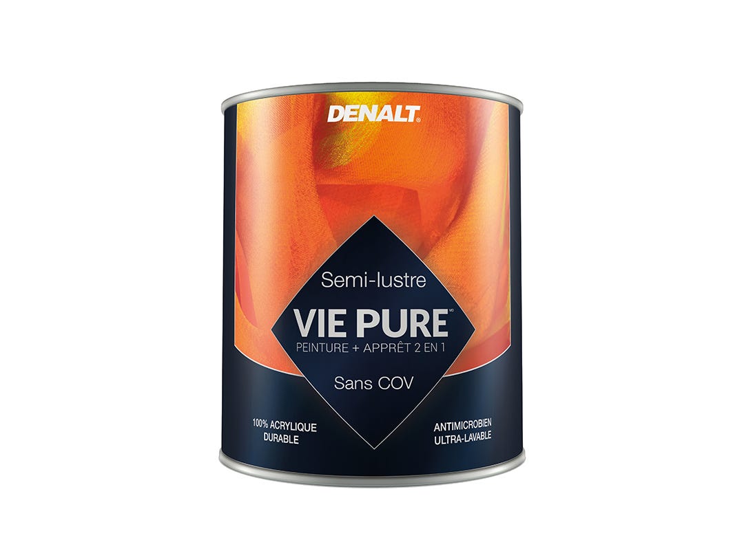 VIE PURE Paint & Primer, Semi-Gloss Finish, Medium Base, Liter