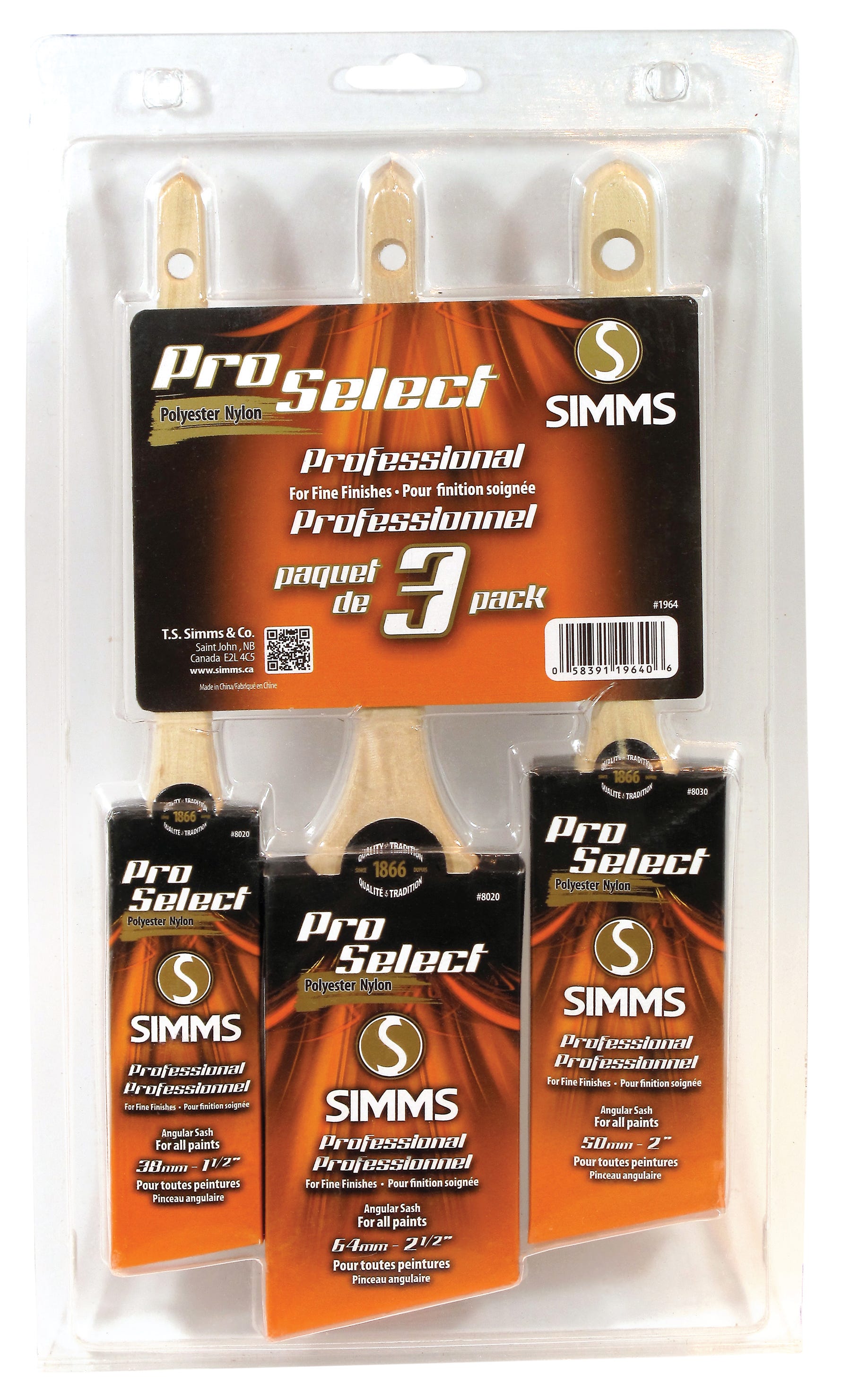 Paint brush angular sash, 3/Pack