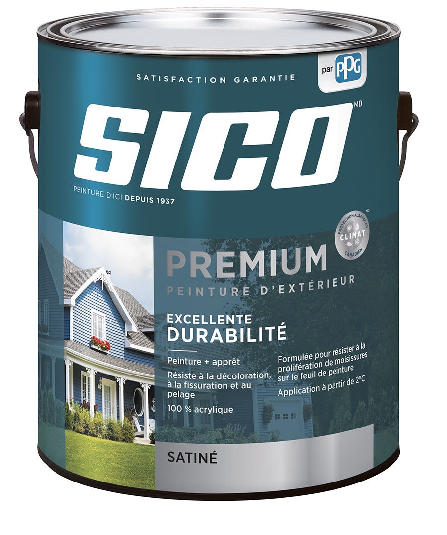 Paint/Primer-in-One Exterior, 100% Acrylic, Latex, Satin Finish, Tint Base #2, 3.78 L