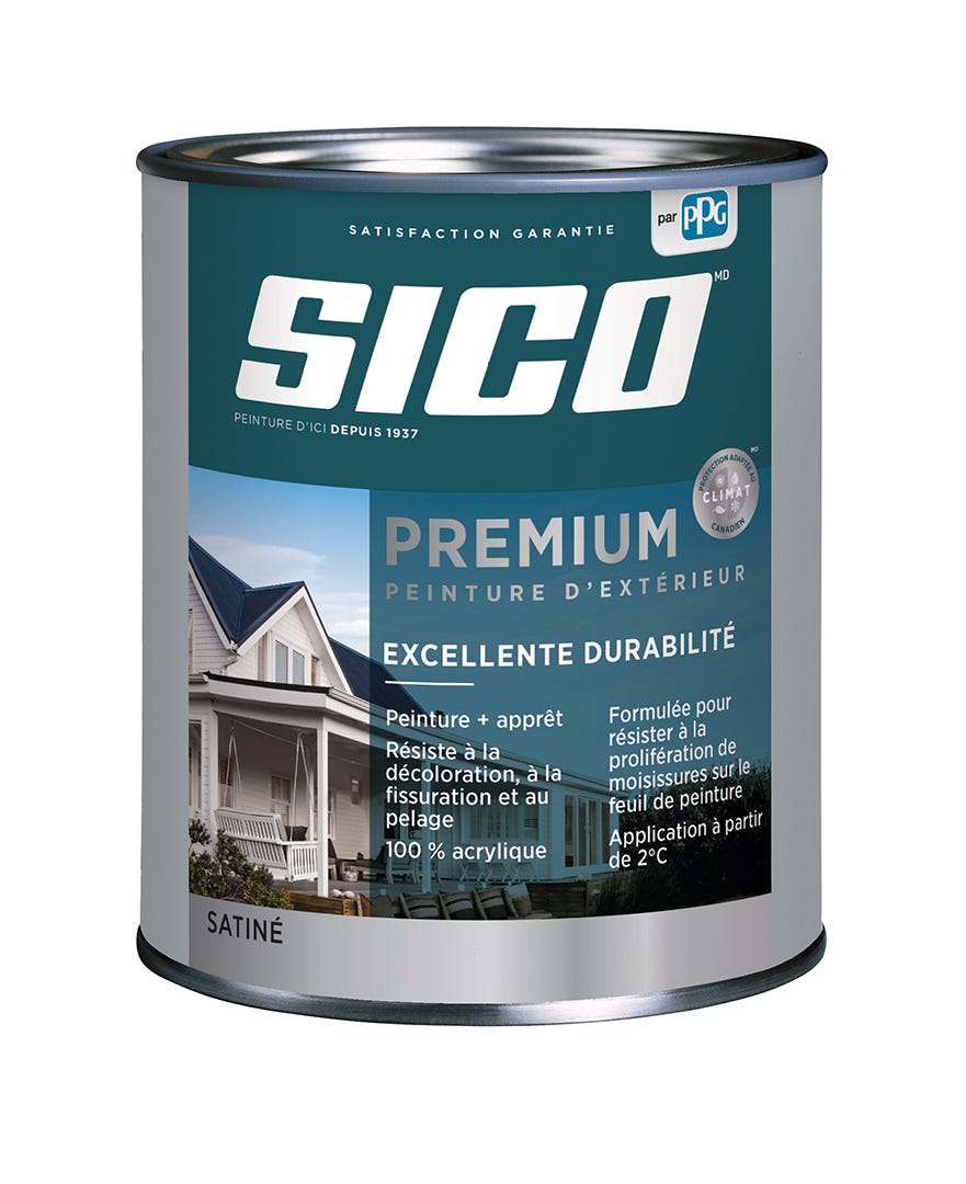 Paint/Primer-in-One Exterior, 100% Acrylic, Latex, Satin Finish, Pure White, 946 ml