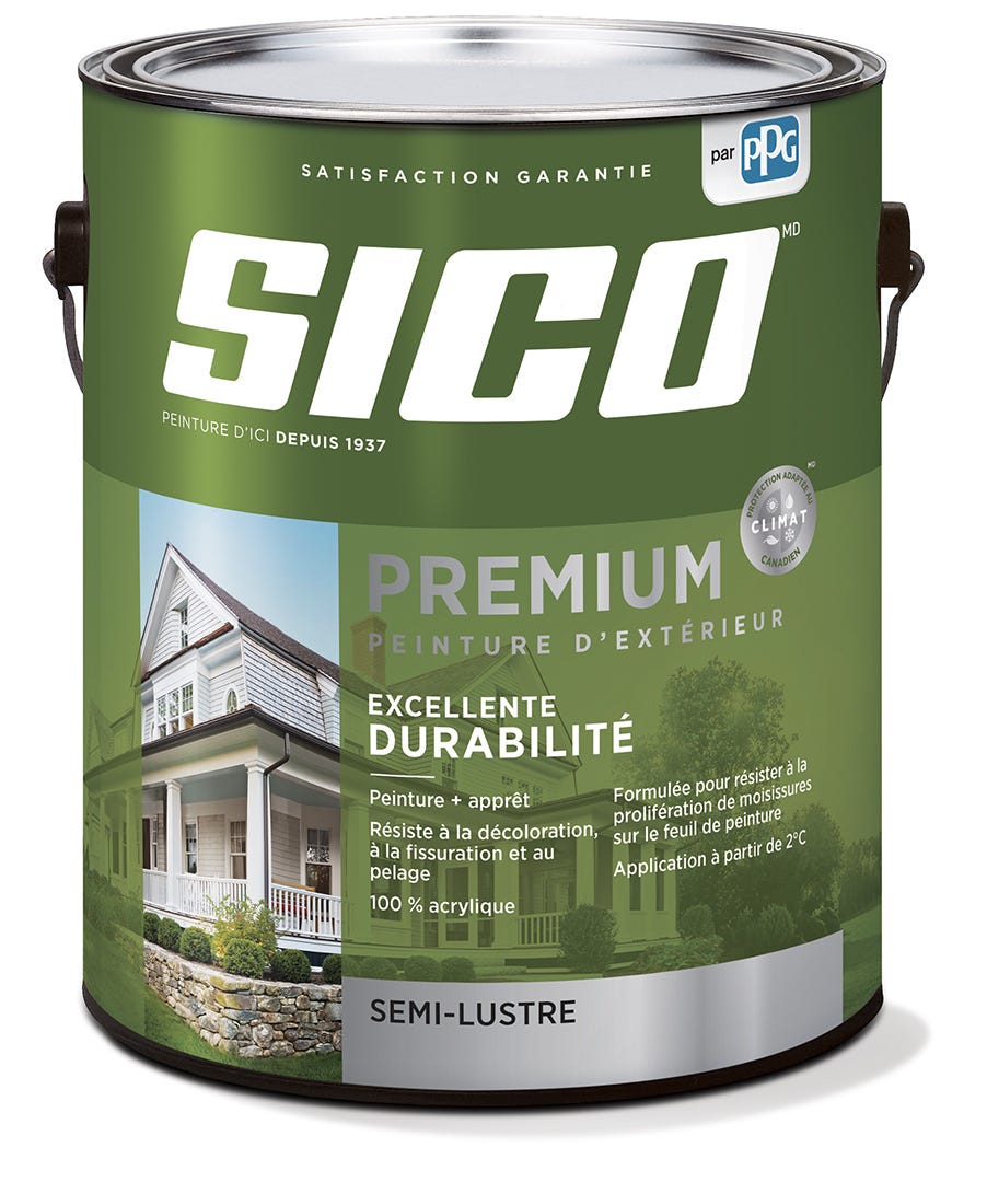 Paint/Primer-in-One Exterior, 100% Acrylic, Latex, Semi-Gloss Finish, Tint Base #2, 3.78 L