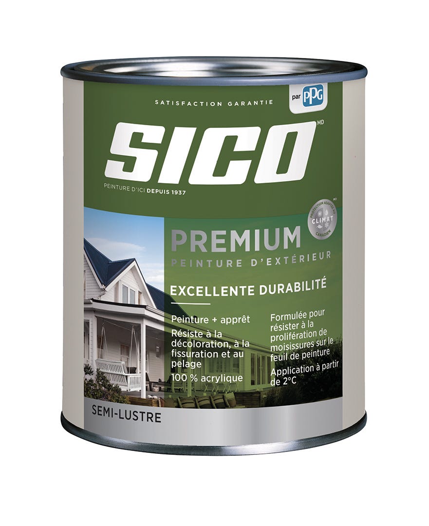 Paint/Primer-in-One Exterior, 100% Acrylic, Latex, Semi-Gloss Finish, Pure White, 946ml