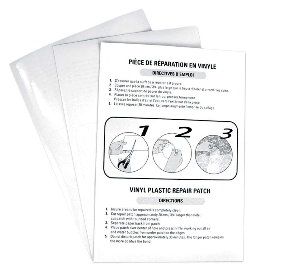 Vinyl Plastic Repair Patch, 3/Pck