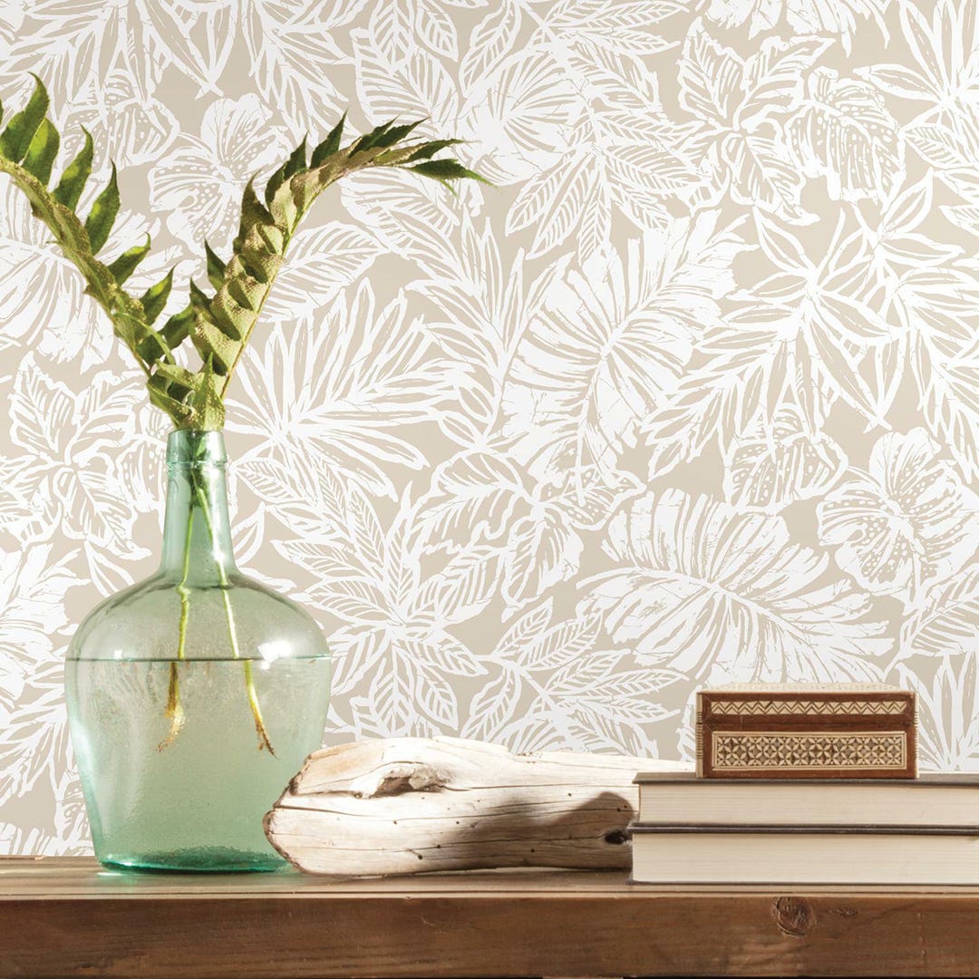 Peel & Stick Wall, Batik Tropical Leaf