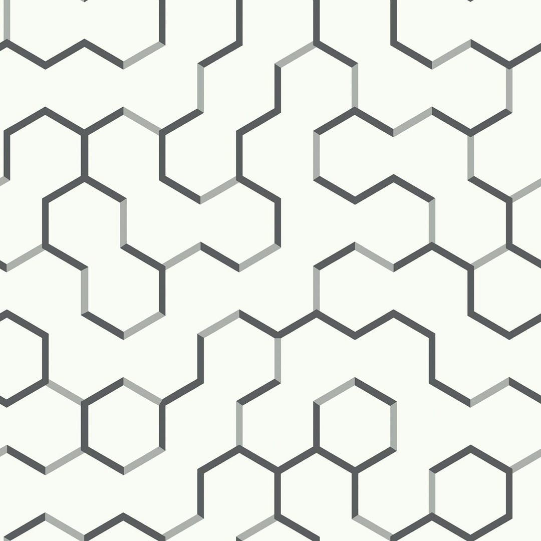 Peel & Stick Wall, Grey Open Geometric