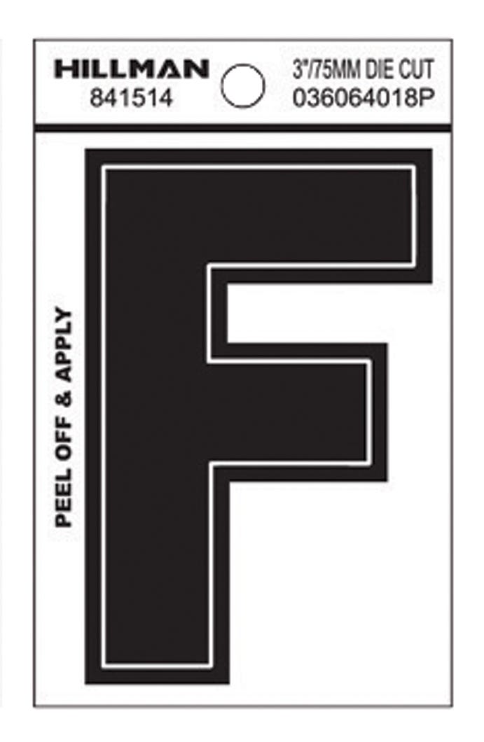 Peel-Off Mailbox Letter F Vinyl
