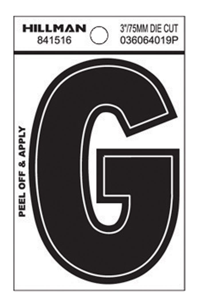 Peel-Off Mailbox Letter G Vinyl