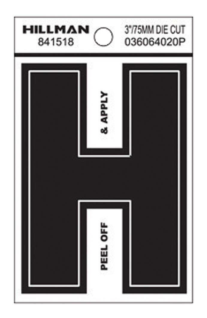 Peel-Off Mailbox Letter H Vinyl