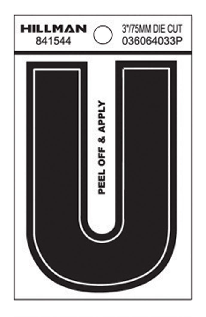 Peel-Off Mailbox Letter U Vinyl