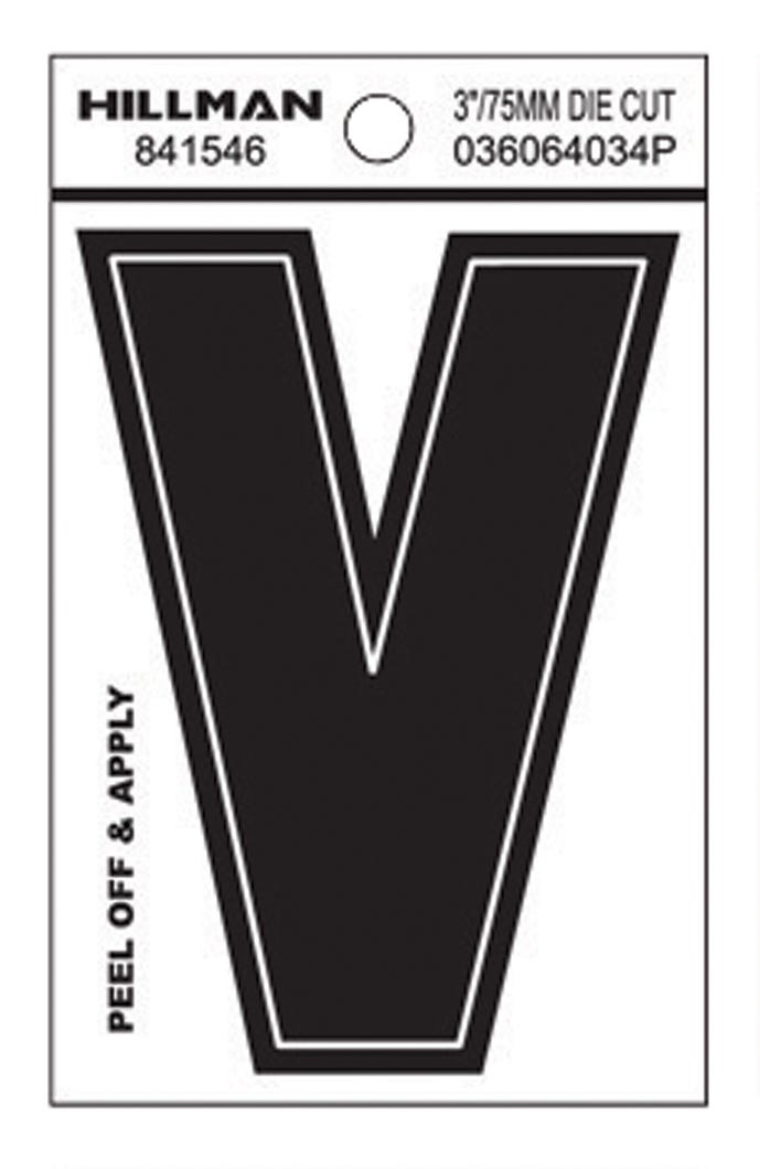 Peel-Off Mailbox Letter V Vinyl