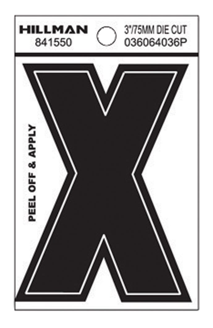 Peel-Off Mailbox Letter X Vinyl