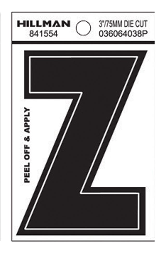 Peel-Off Mailbox Letter Z Vinyl