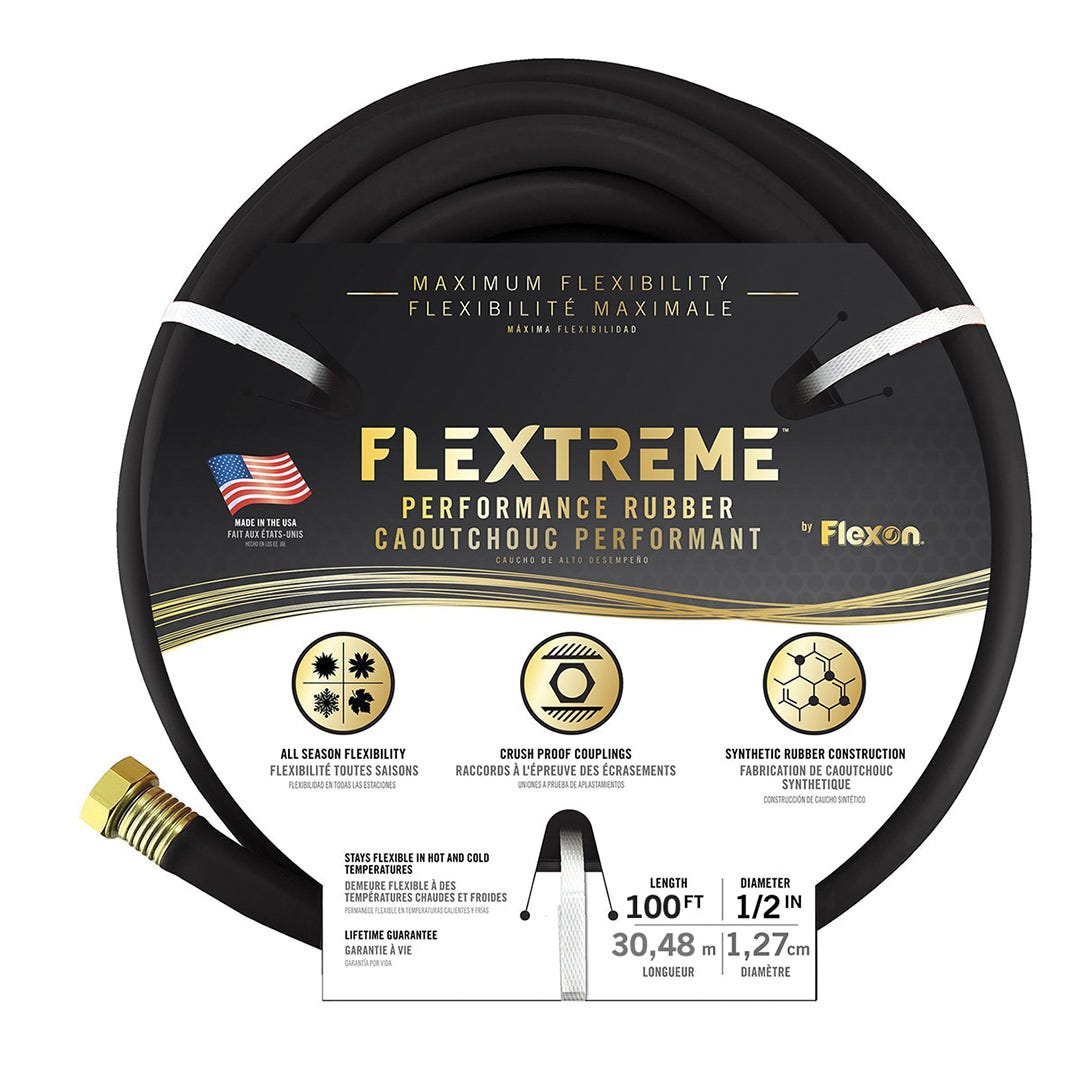 Flexon Flextreme Rubber Hose, 1/2-in. X 100-Ft