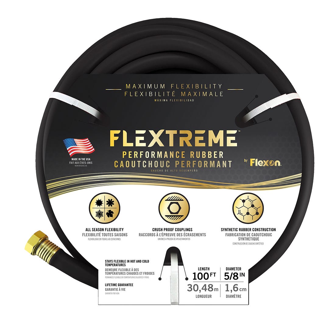 Flexon Flextreme Rubber Hose, 5/8-in. X 100-Ft