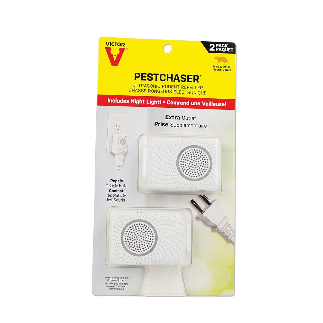 Pestchaser Ultrasonic Rodent Repeller, 2/Pck