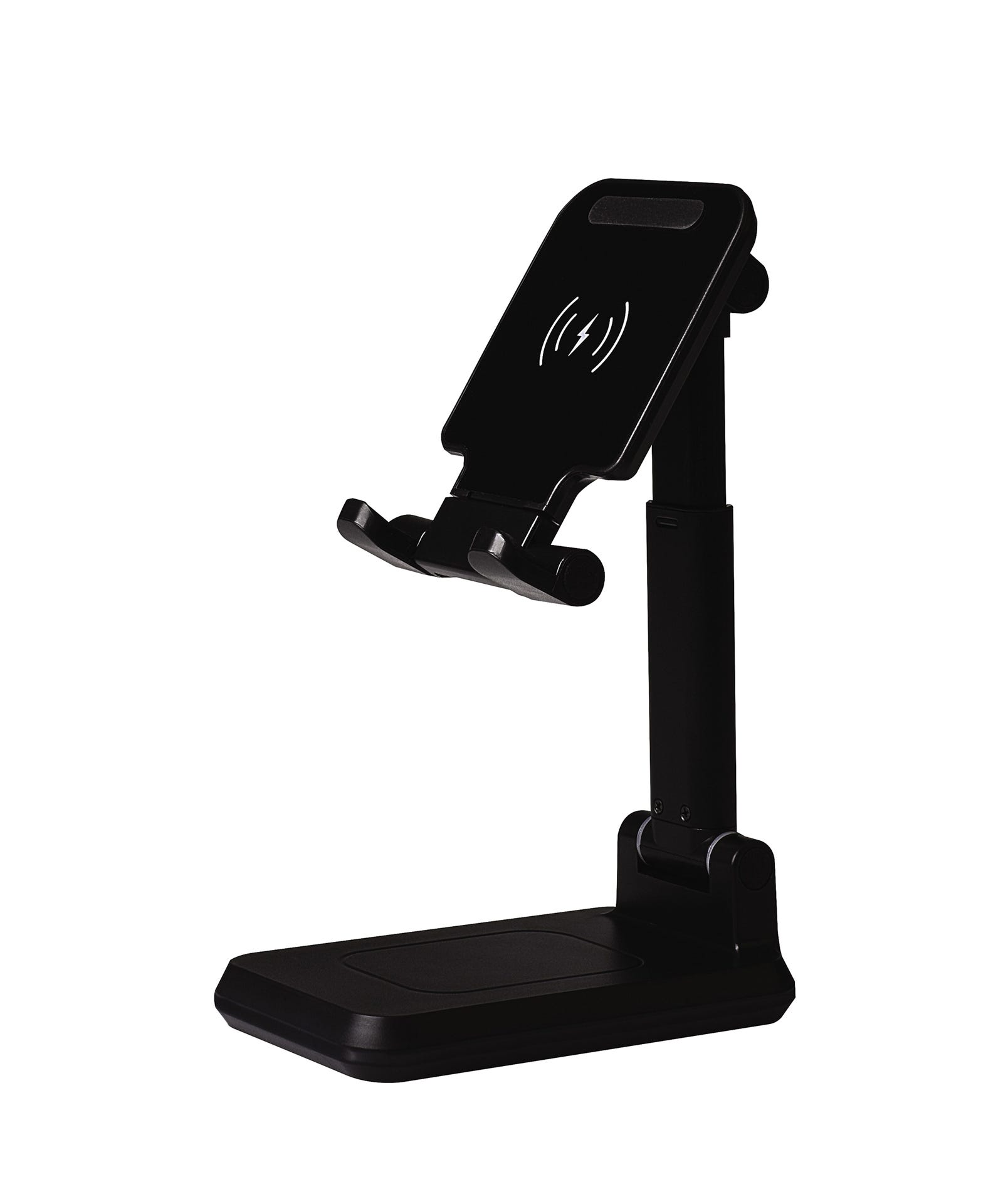 Phone Stand W/Wireless Charger, Black