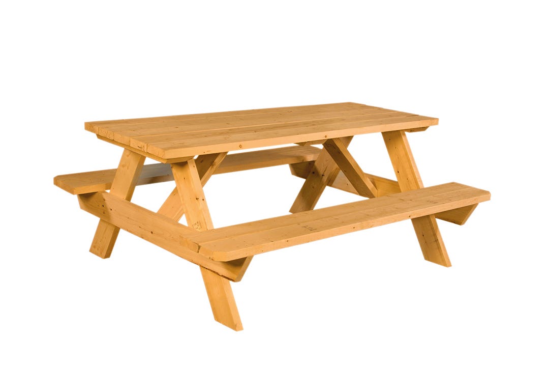 A-Frame Wooden Picnic Table, 6-ft.