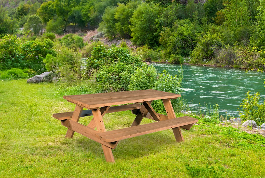A-Frame Wooden Picnic Table, 6-ft.