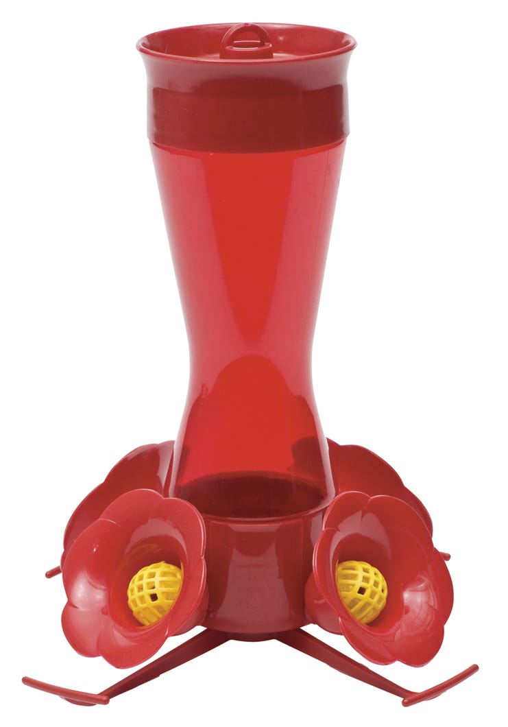 Perky-Pet Red Pinch Waist Plastic Hummingbird Feeder, 8 Oz