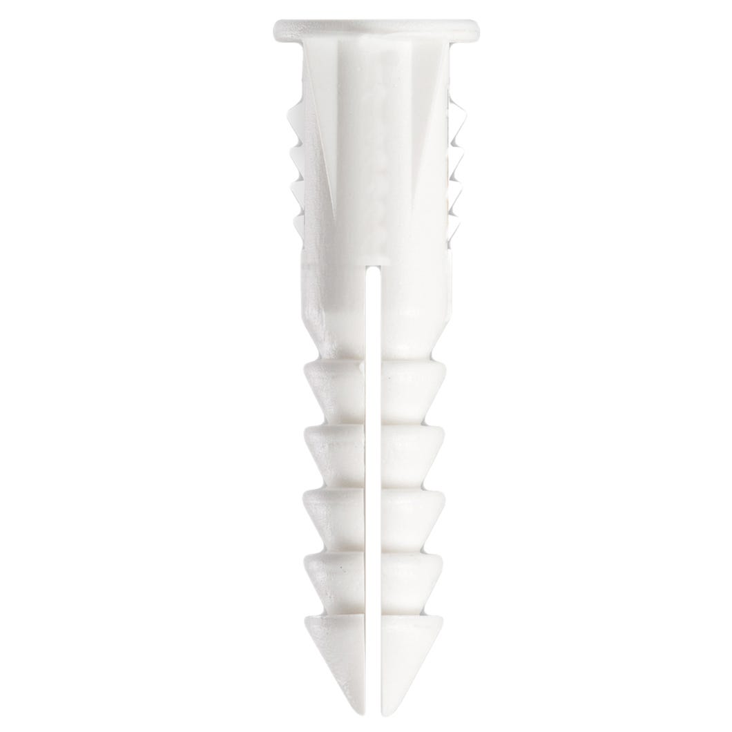 Plastic Anchor, #6 and #8, + Screws x 1-1/4 in., White, 10/Pack