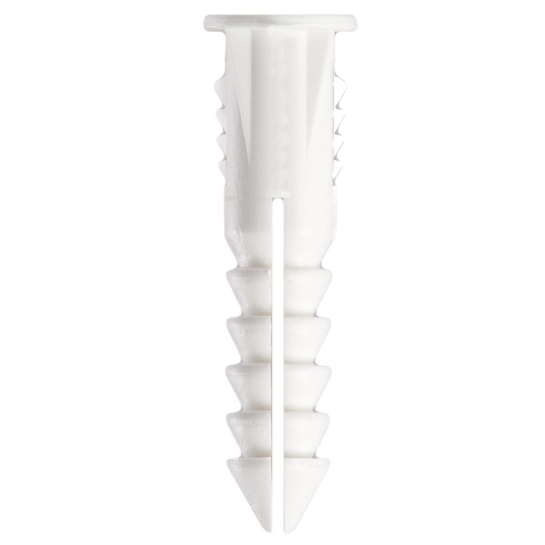Plastic Anchor, #6 and #8, + Screws x 1-1/4 in., White, 30/Pack
