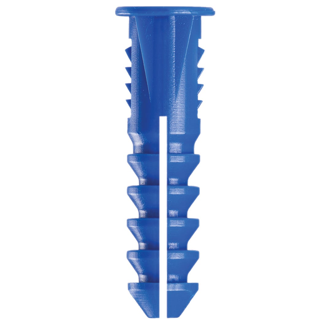 Plastic Anchor, #8 and #10, + Screws x 1-1/2 in., Blue, 14/Pack