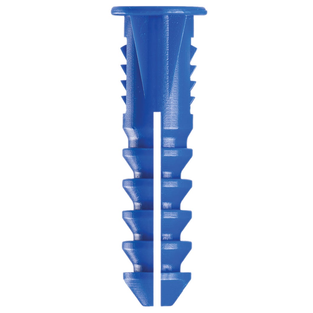 Plastic Anchor, #8 and #10, + Screws x 1-1/2 in., Blue, 20/Pack