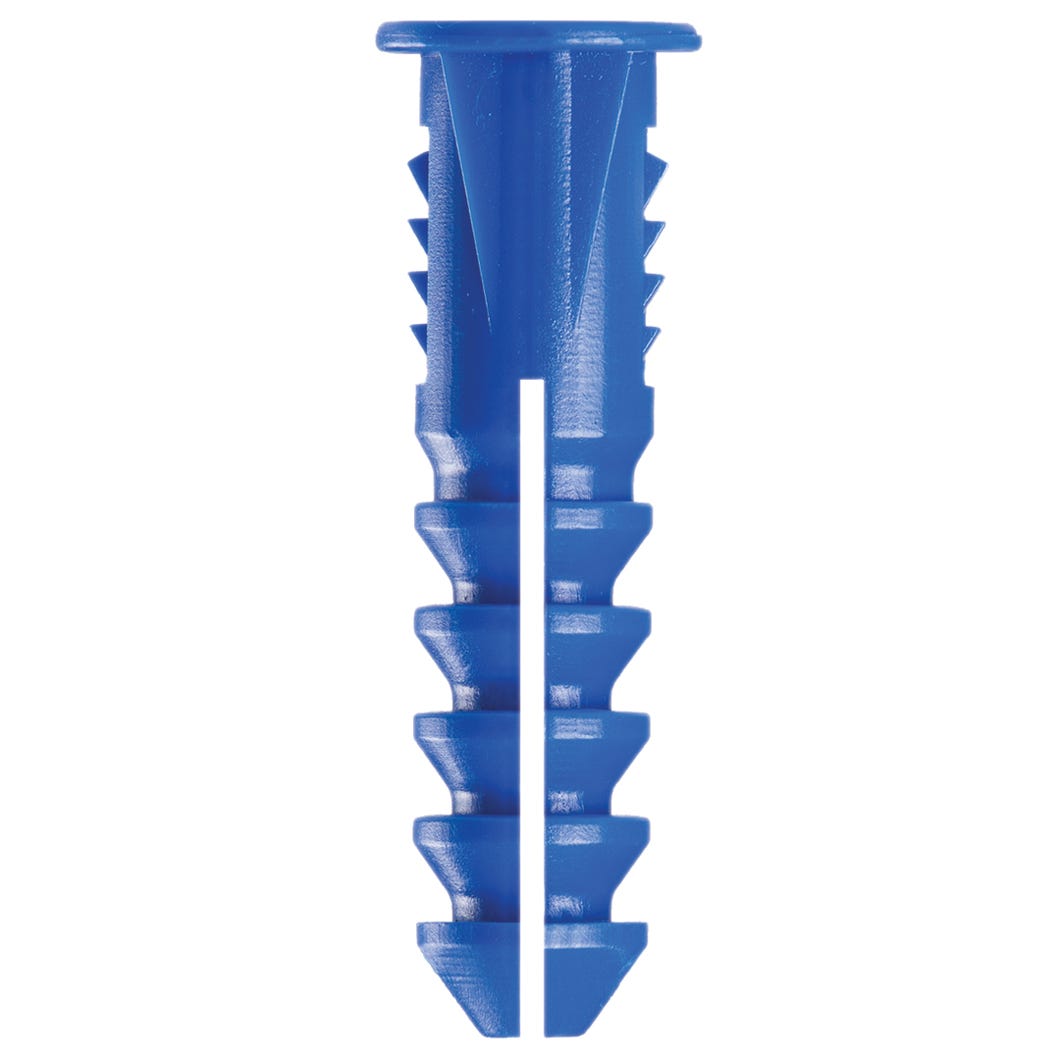 Plastic Anchor, #8 and #10, + Screws x 1-1/2 in., Blue, 75/Pack