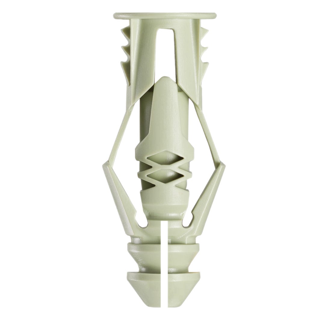 Plastic Anchor Universal, #12, + Screws x 1-3/4 in. with Drill Bit, Green, 8/Pack