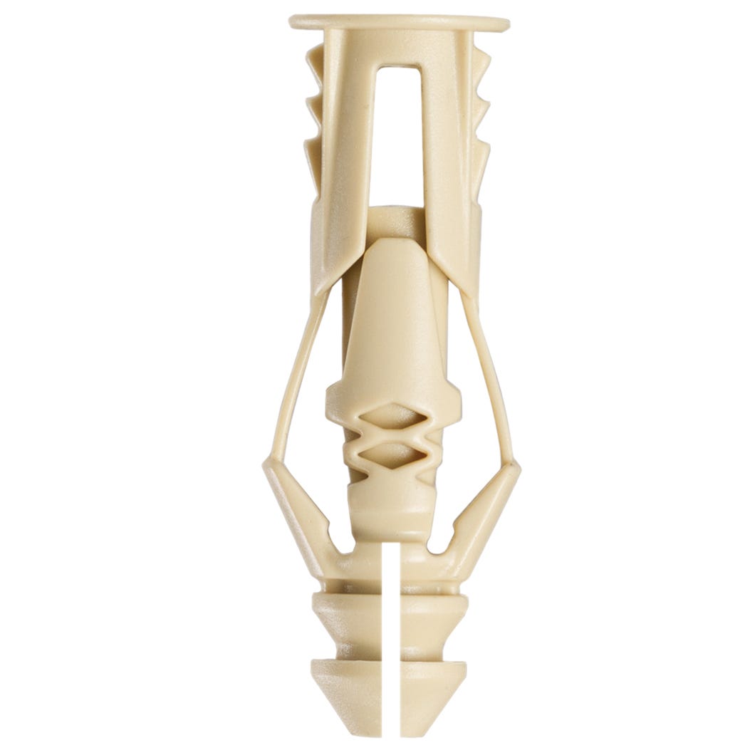 Plastic Anchor Universal, #6, + Screws x 1-1/4 in., Beige, 20/Pack
