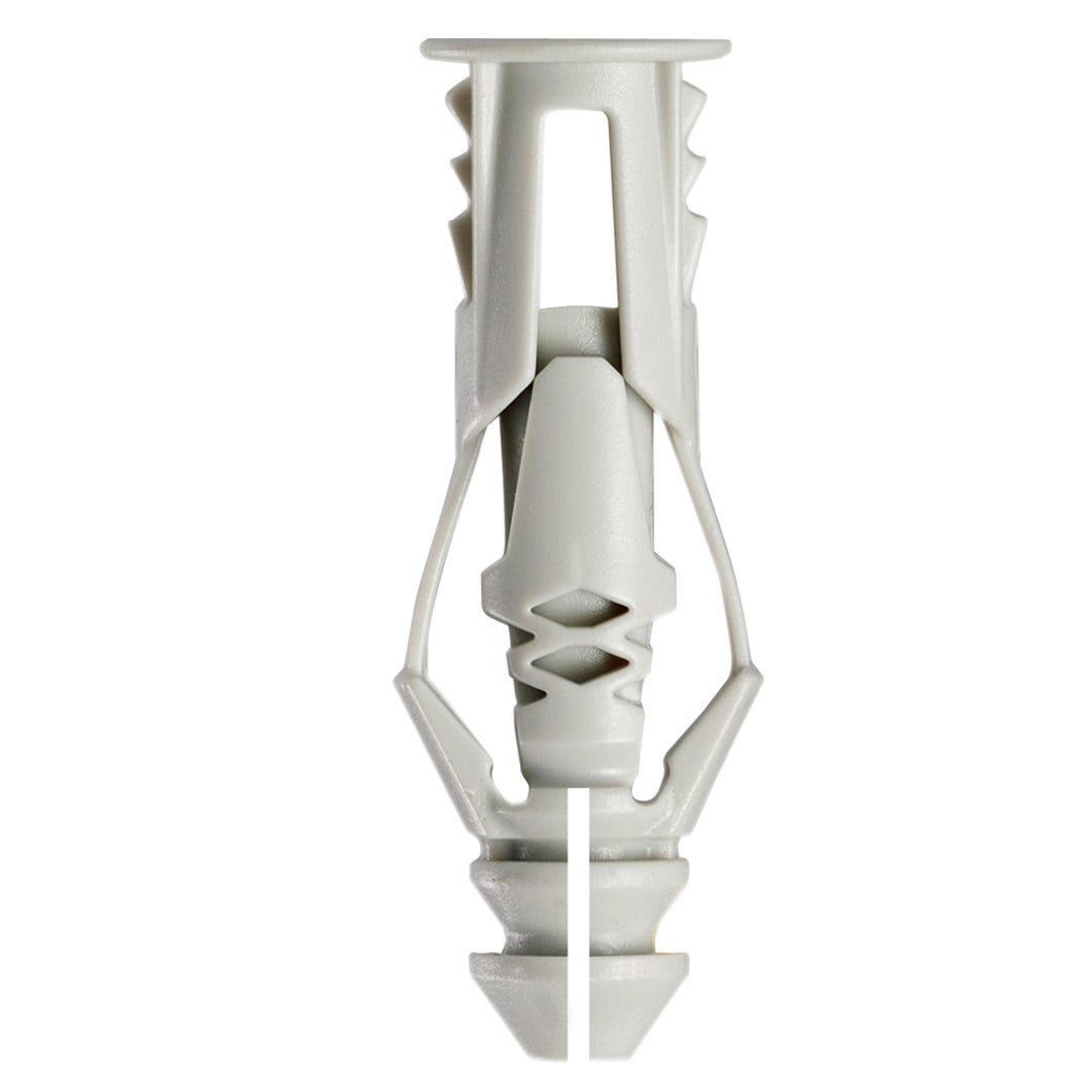 Plastic Anchor Universal, #8, + Screws x 1-1/4 in. with Drill Bit, Grey, 15/Pack