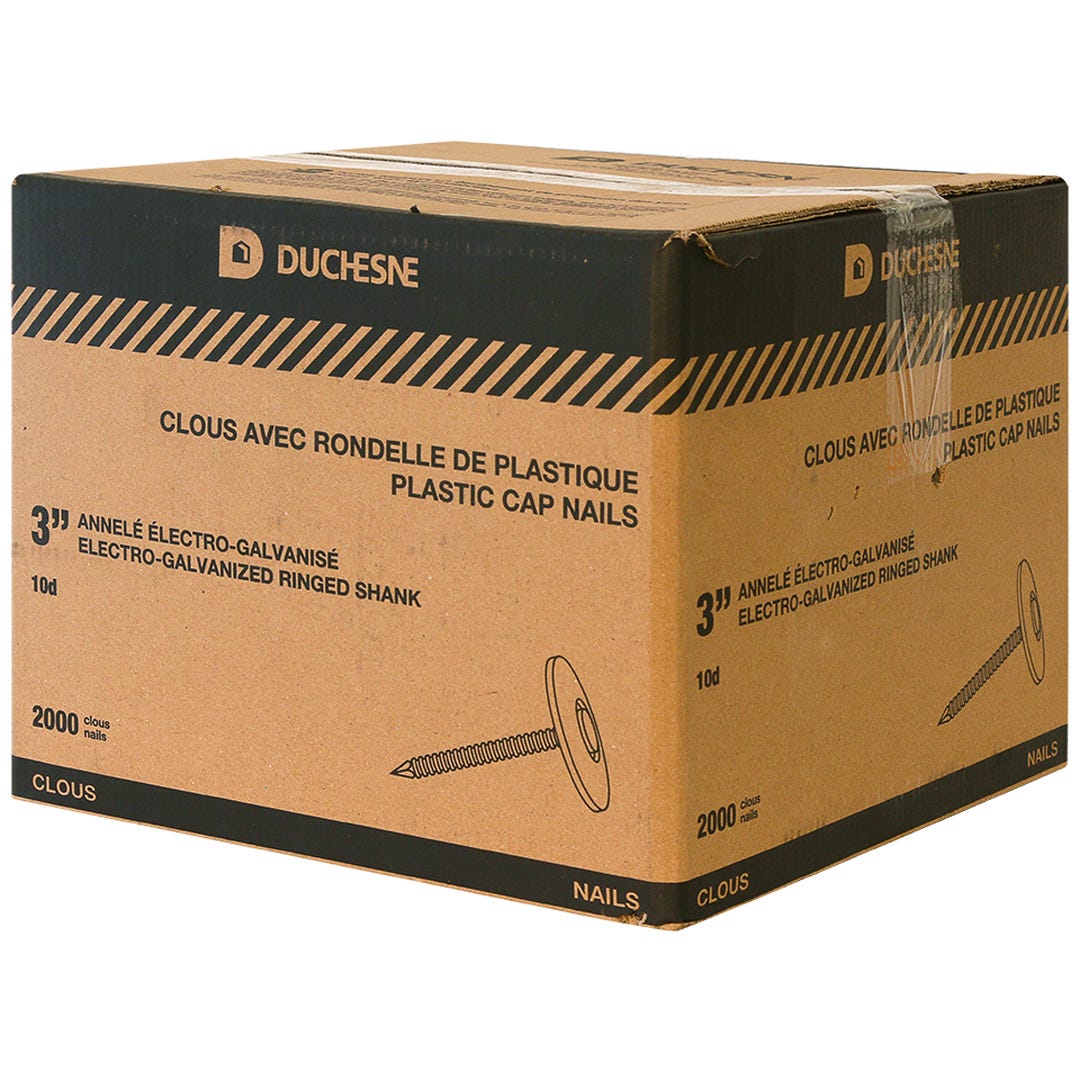 Plastic Cap Nails, 3 in., 2000/Box