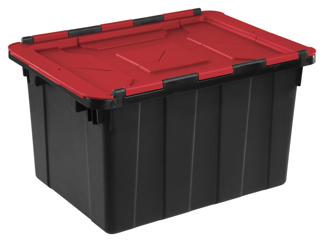 Hinged lid storage bin, 45 L