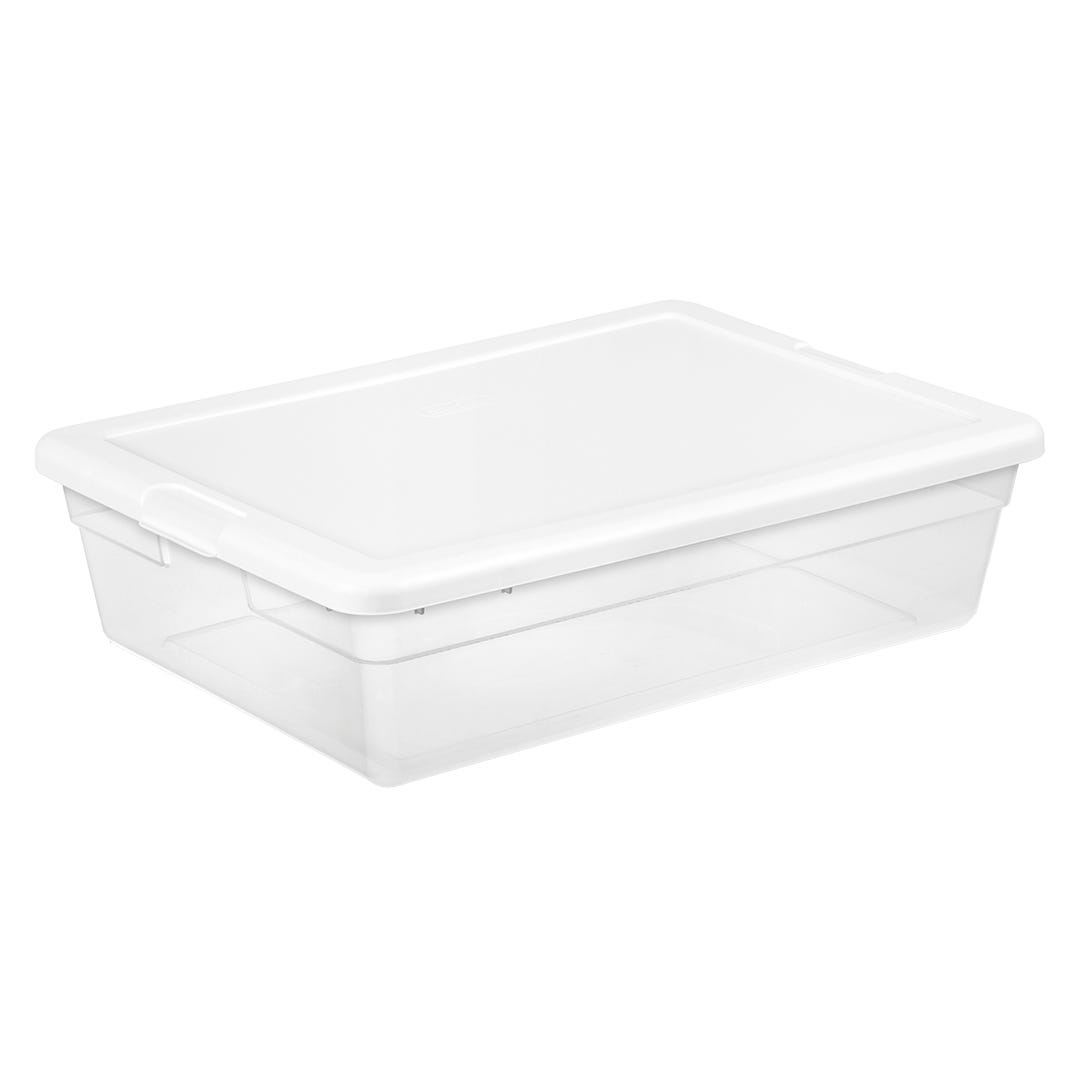 Plastic Storage Tote With Lid, 27 L