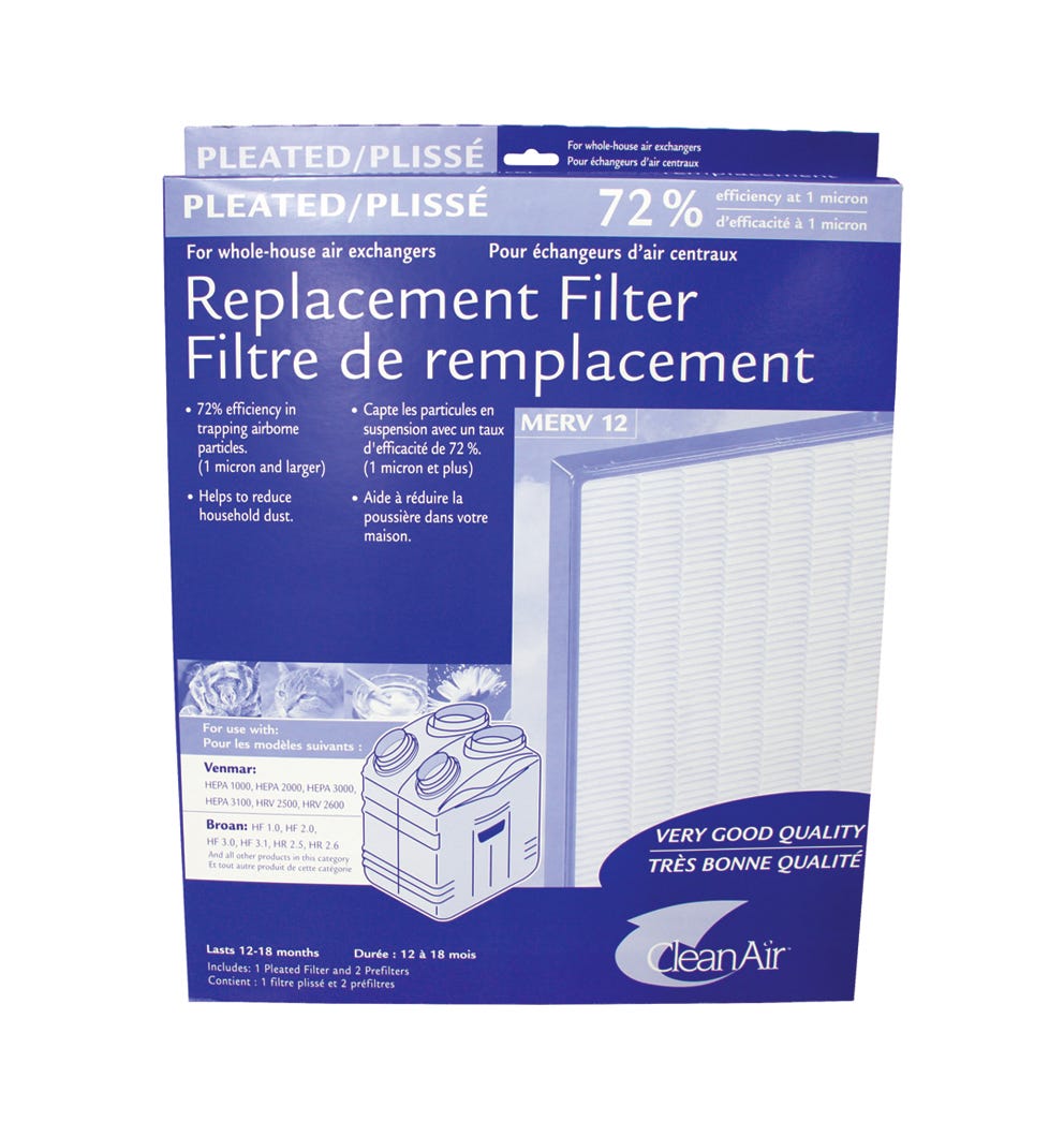 Air Exchanger Pleated Replacement Filter