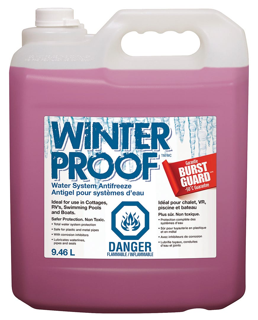 plumbing antifreeze pour plomberie